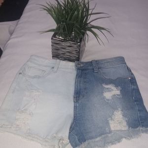 No bo two tone denim shorts size 9